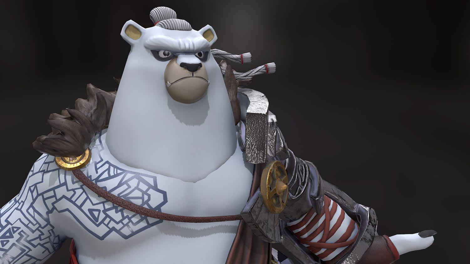 close-front-3d-bear-white-warrior-game-character-pixelion8
